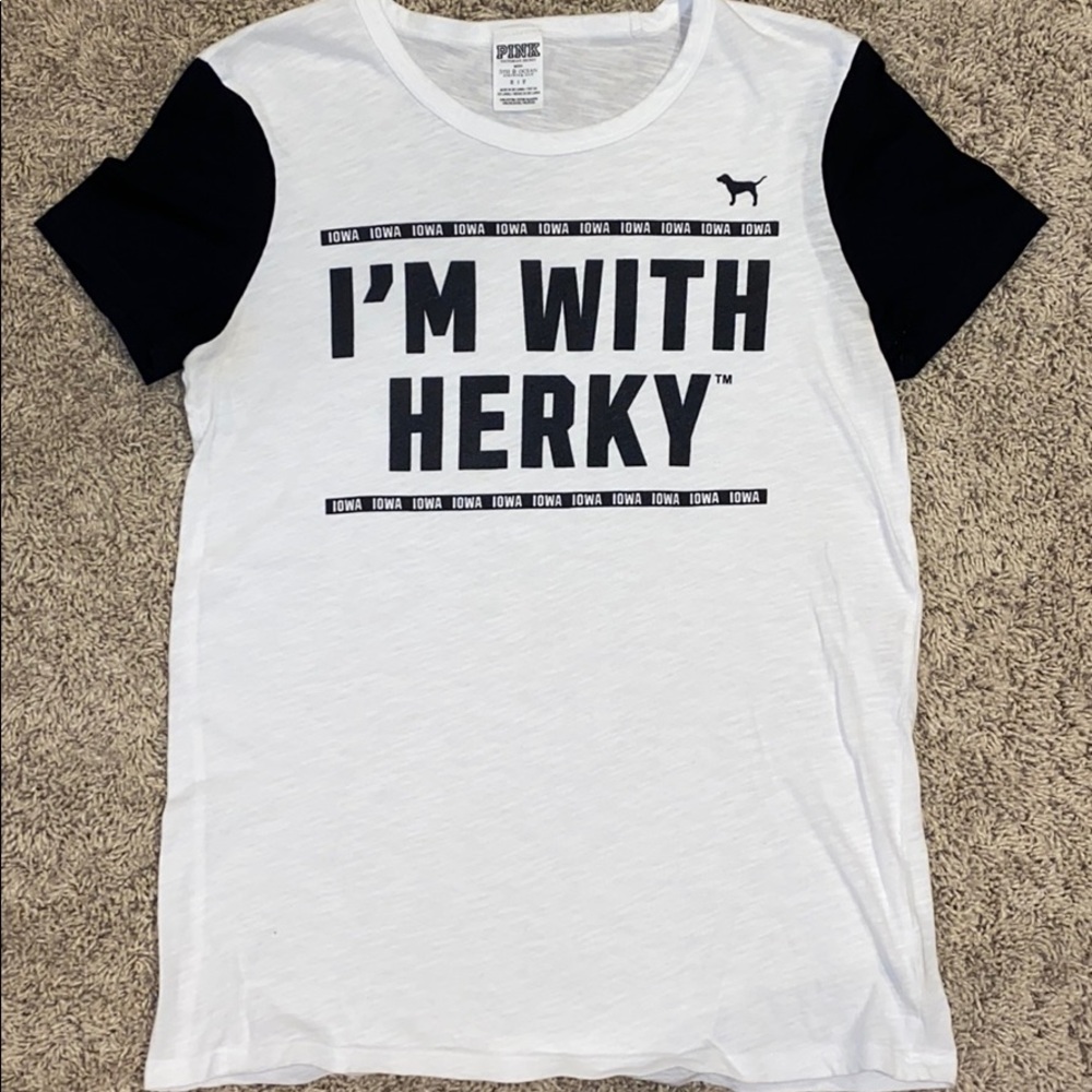 White Iowa Hawkeyes t-shirt from PINK